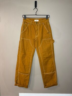 BDG Mustard Canvas Carpenter Pants with Contrast Stitching